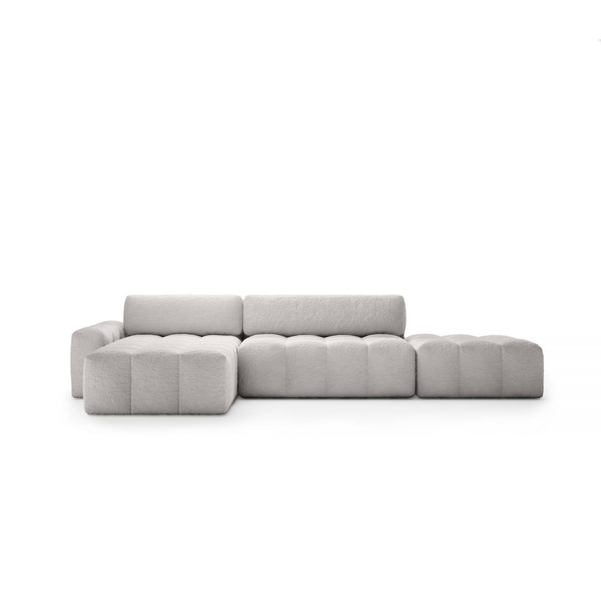 ECKSOFA mit Schlaffunktion Liptitz La, Hellgrau - Hellgrau, Textil (100/363cm) - Fedve