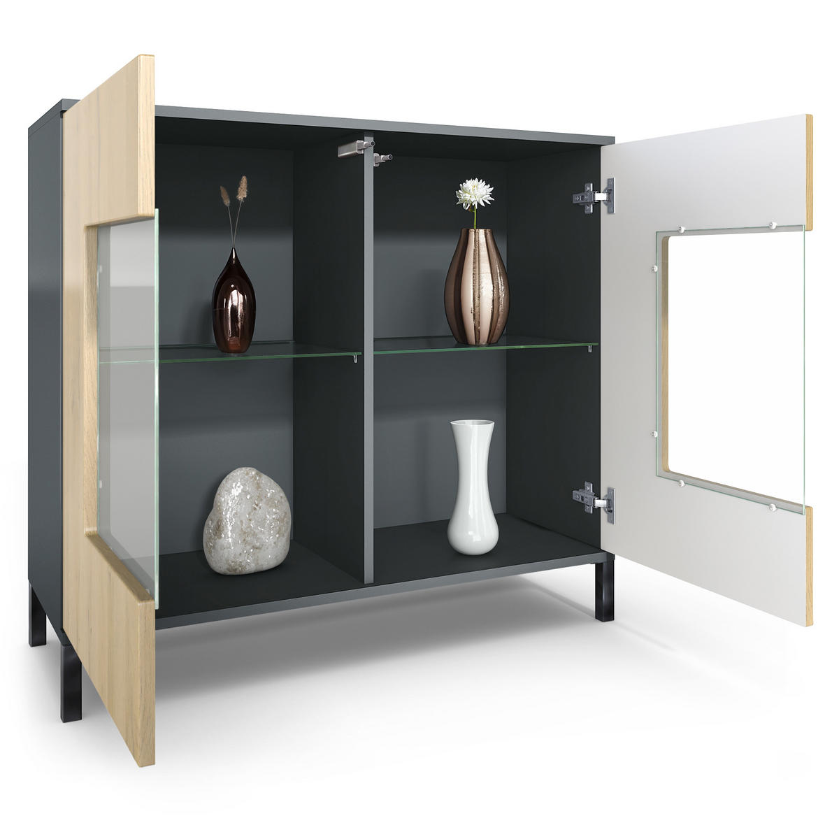 KOMMODE Grömitz Eiche Ribbeck - Alteiche, Holzwerkstoff (92.5/83.5/35cm) - Vladon