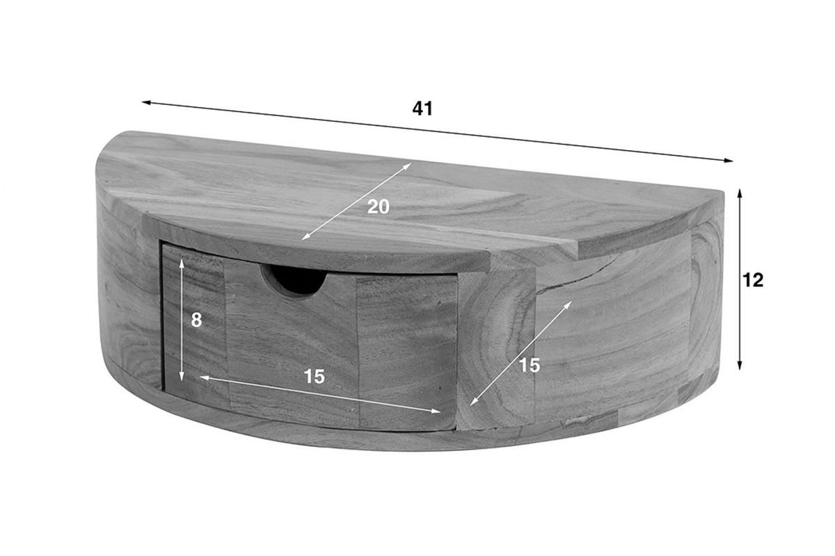 NACHTTISCH CAVE Holz Akazie - Braun, Holz (40/12/20cm) - KAWOLA