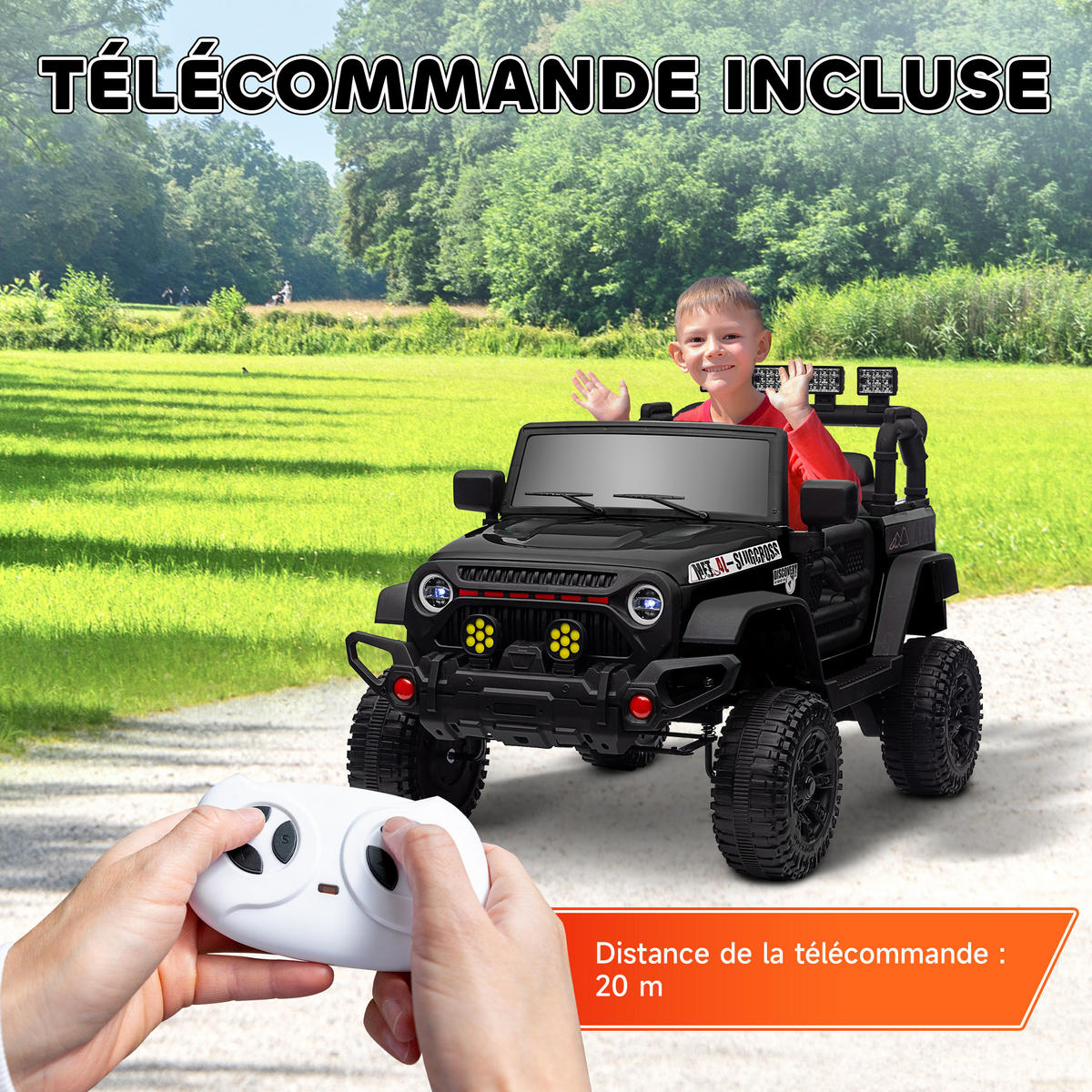ELEKTRO-UTV DE-13143 2,4G Fernbedienung Schwarz - Schwarz, Kunststoff (100/63/65cm) - ComfortXL