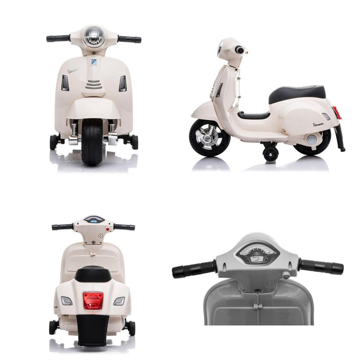 ELEKTROMOTORRAD Vespa weiß GTS Super Sport, Roller, Frontleuchten, Hupe - Weiß, Kunststoff (66/38/52cm) - Moni