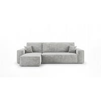 ROHOVÁ pohovka CALIFORNIA MINI levá šedá manšestr Poso 55 - funkce spaní, úložný prostor - šedá, textil (245/140cm) - Cornero