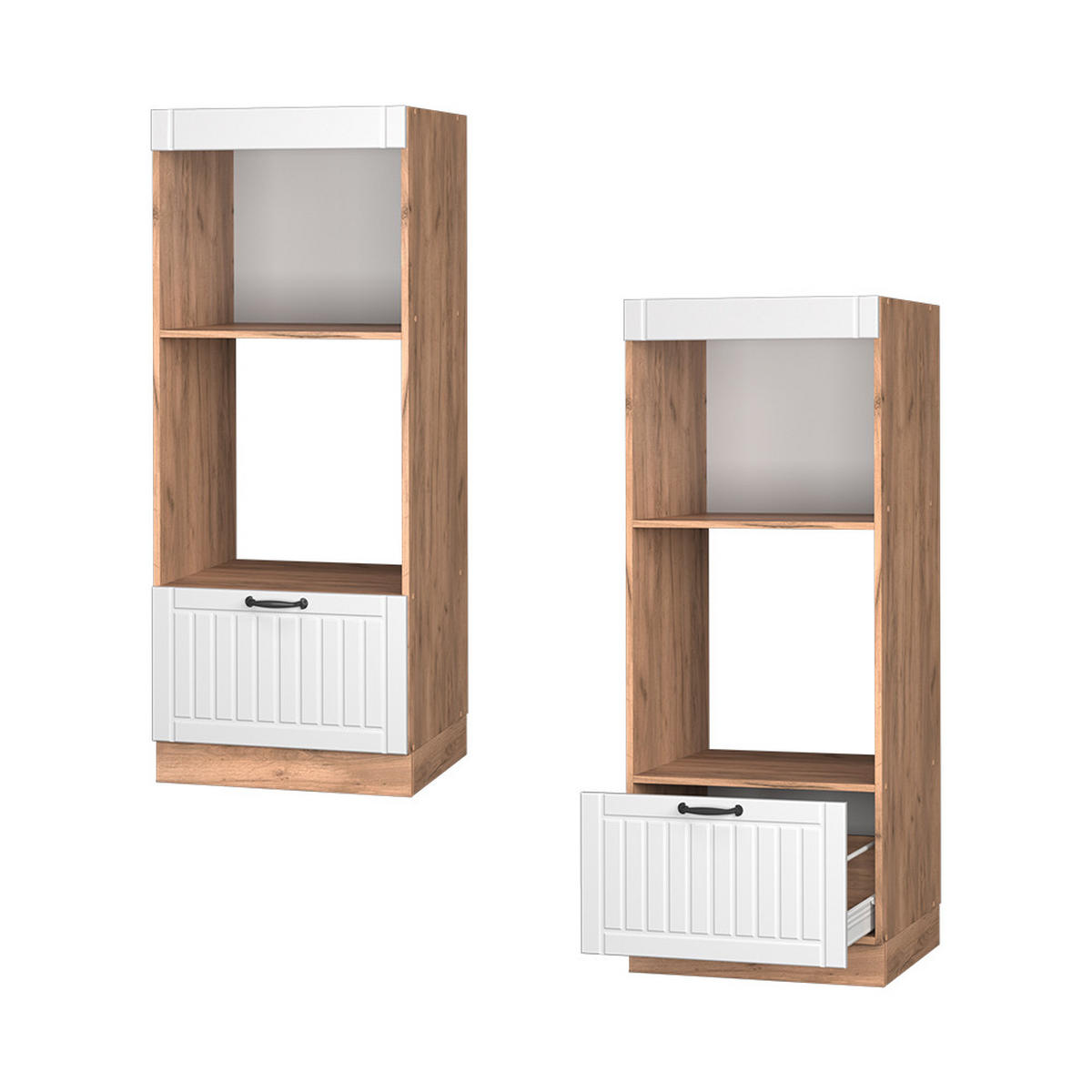 SKŘÍŇKA NA MIKROVLNNOU TROUBU Fame-Line Bílý venkovský dům - bílá/medově dubová, kompozitní dřevo (60/153.6/58.1cm) - Vicco