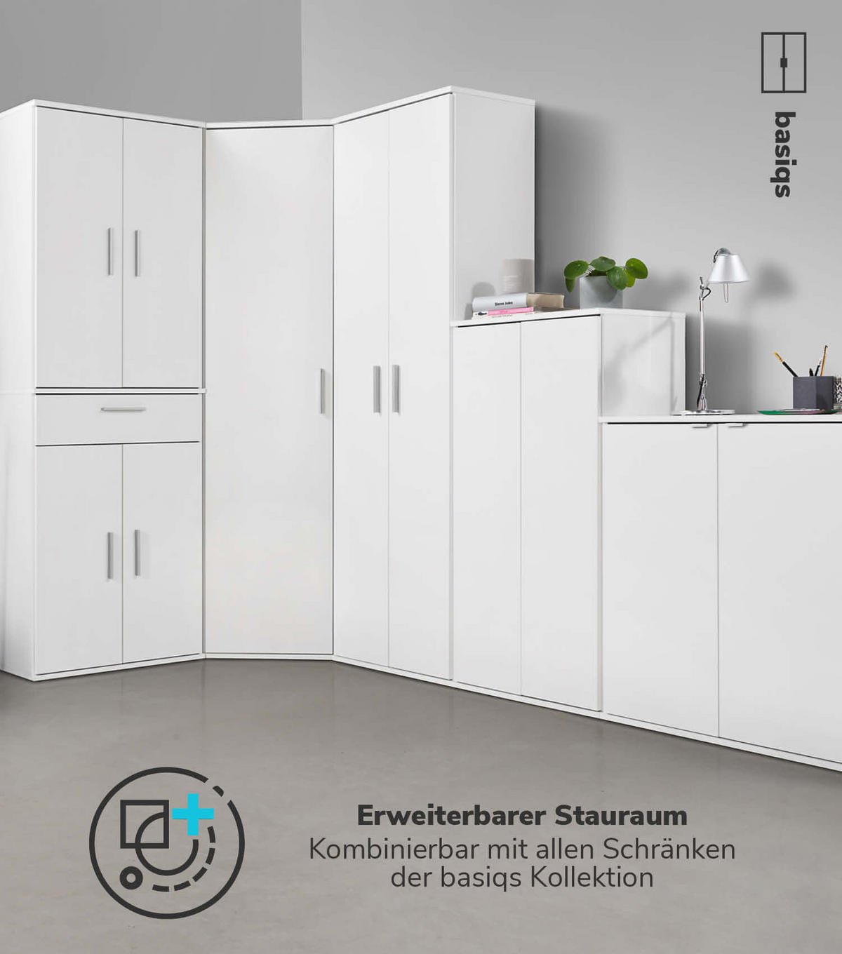 MEHRZWECKSCHRANK SET Der Allzweckwaffe - Anthrazit/Schwarz, Holzwerkstoff (60/180/34cm) - Mokebo