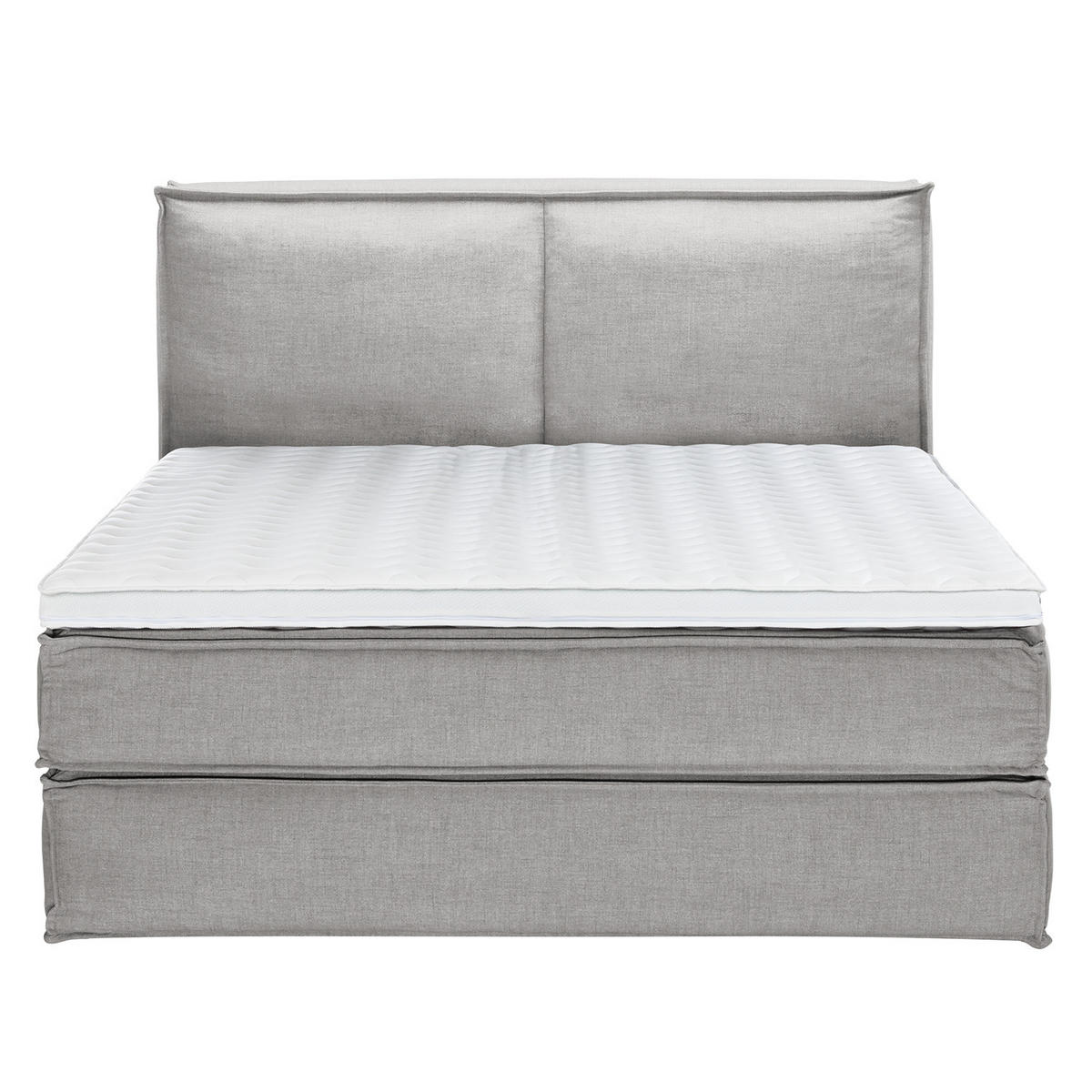 BOXSPRINGBETT mit Kopfteil - Premium - Grau, Textil (180/220cm) - home24