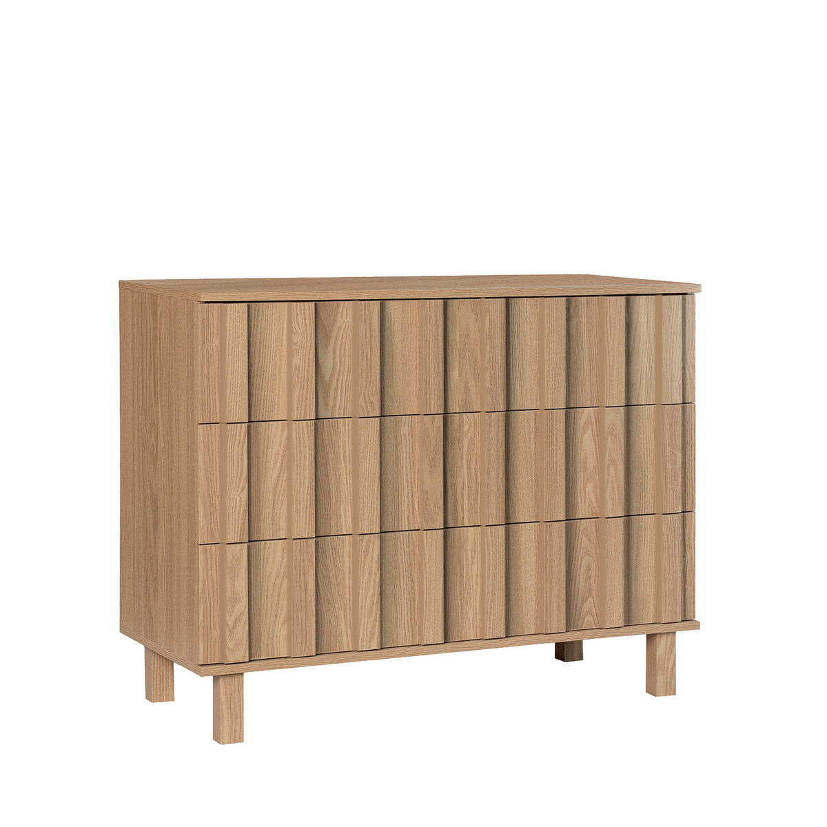 KOMMODE MIT SCHUBLADEN Otto Natürlich 95 cm x 75 cm - Naturfarben, Holzwerkstoff (95/75/40cm)