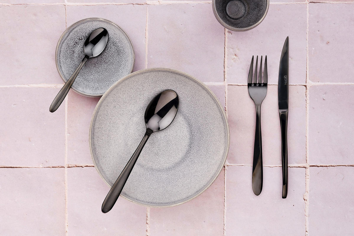 LÖFFEL 6er-Set Kaja - Schwarz - Schwarz, Metall - Björn