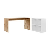 SCHREIBTISCH Der Produktive - Eichefarben/Weiß, Holzwerkstoff (65/145/77cm) - Mokebo