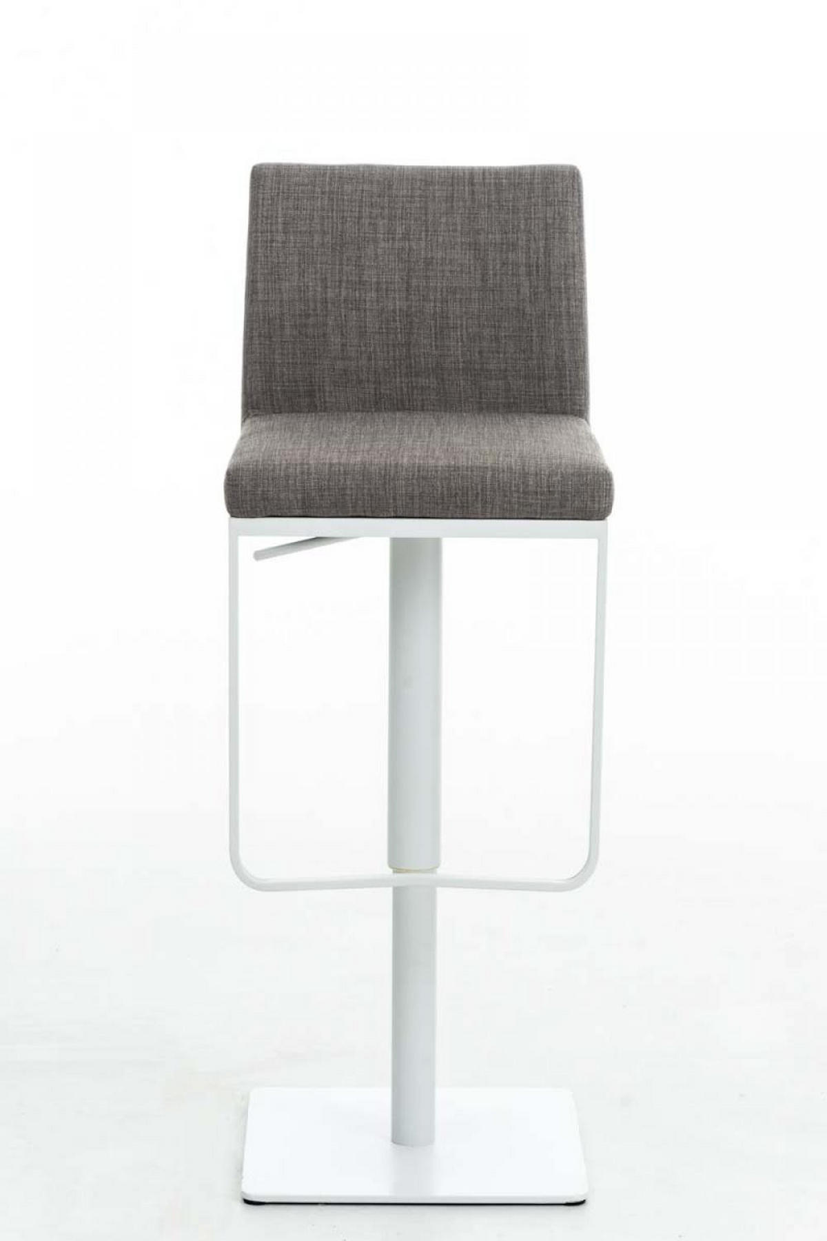 BARHOCKER 2er Set Stoff Grau - Weiß/Grau, Textil/Metall (42/86/44cm) - CLP