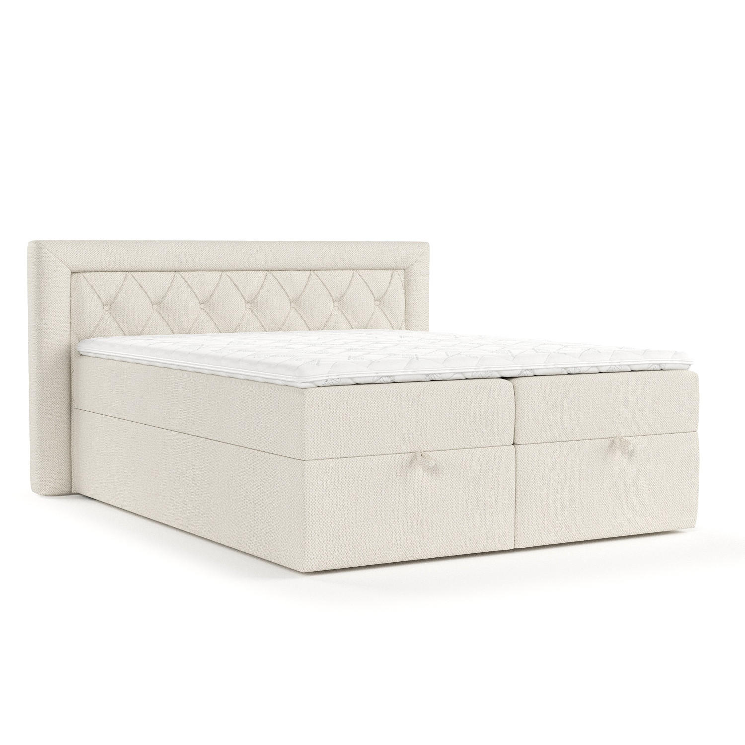 BOXBETT Jayleen Beige 160/200 cm - Beige/Schwarz, Holz/Holzwerkstoff (160/200cm) - Maison de Reve