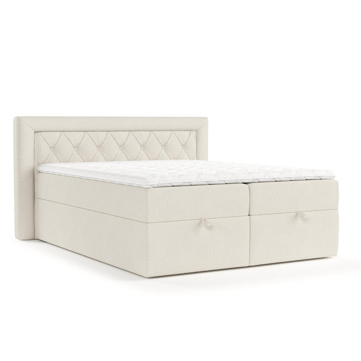 BOXBETT Jayleen Beige 180/200 cm - Beige/Schwarz, Holz/Holzwerkstoff (180/200cm) - Maison de Reve