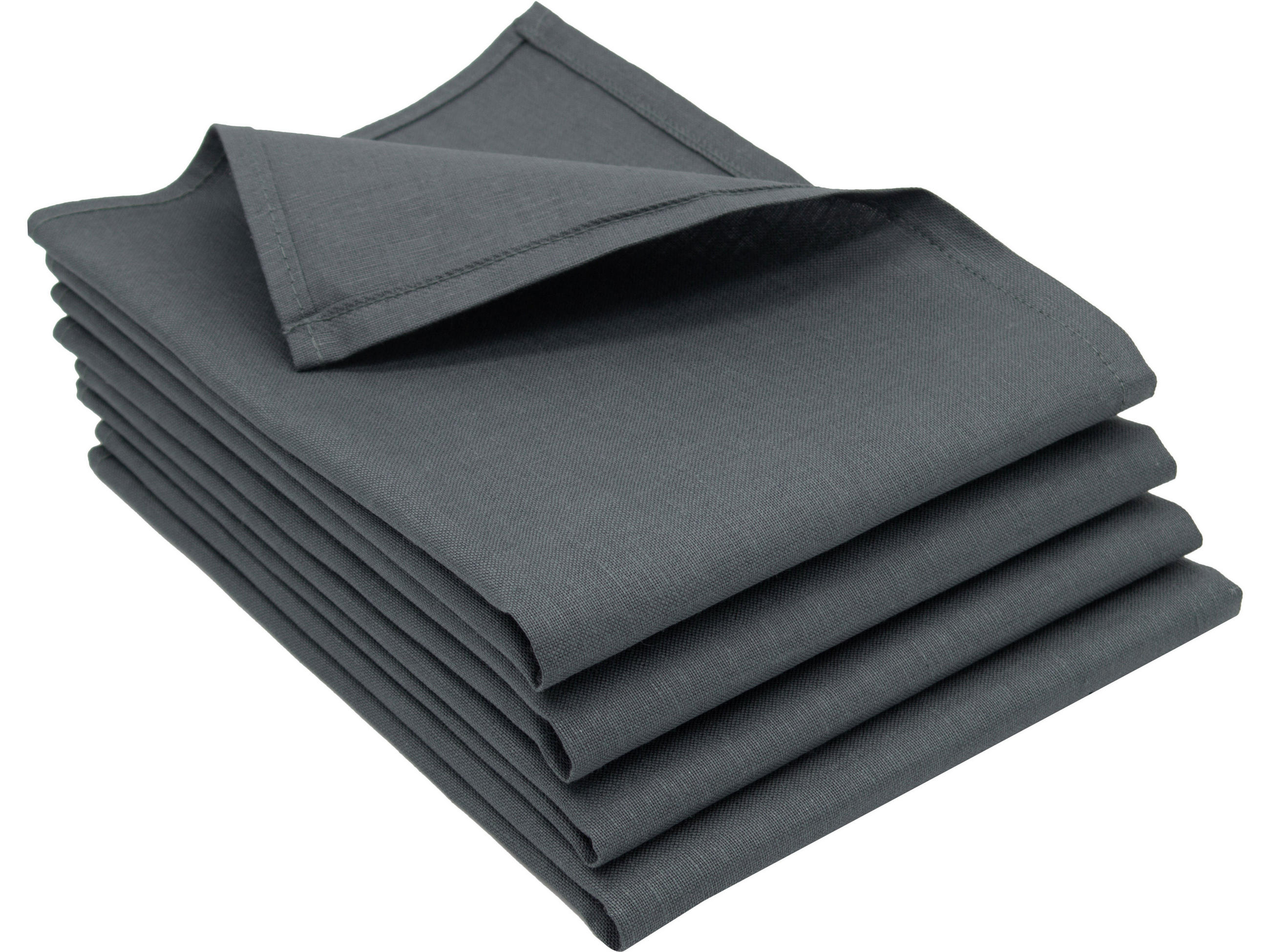 GESCHIRRTÜCHER, 4er-Set, 50x70 cm, 50% Baumwolle, 50% Leinen, Grau - Anthrazit, Textil (50/70cm) - Zollner