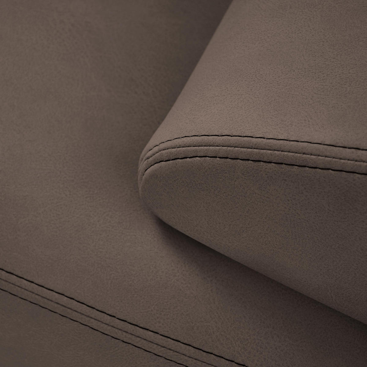 3-SITZER SOFA Omega aus Kunstleder, Hellbraun - Hellbraun/Schwarz, Leder (225/88/98cm) - Beautysofa
