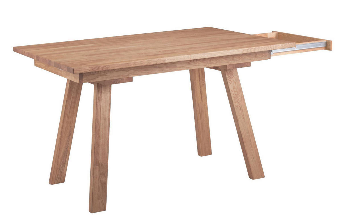 ESSZIMMERTISCH ausziehbar Daveta 125 x 85 x 75 Küchentisch Massivholz Wildeiche geölt - Wildeiche, Holz (125/85/75cm) - 58aufmkessel