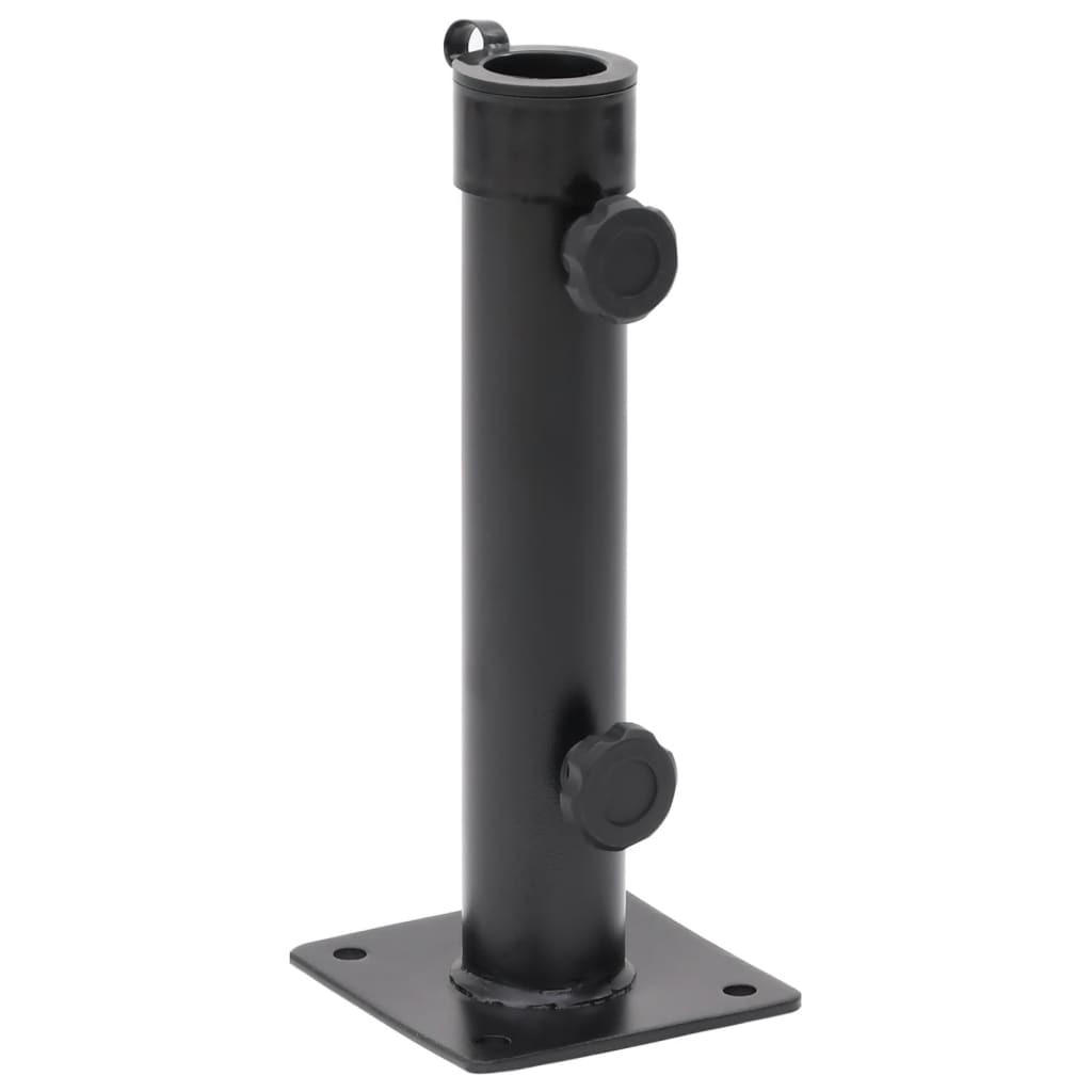 SONNENSCHIRMSTÄNDER Für Ø38/48 Mm Mast Mattschwarz Stahl - Schwarz, Metall (12.5/12.5cm) - vidaXL