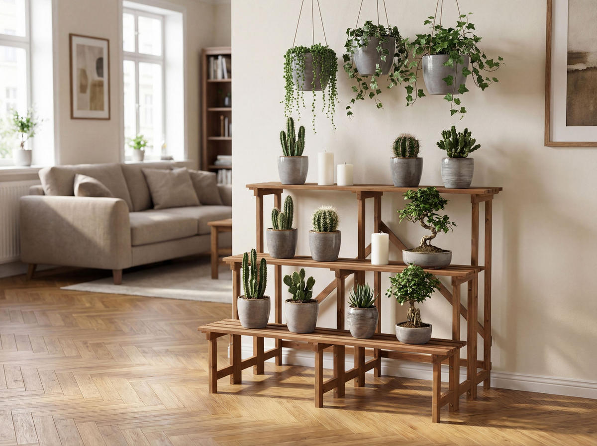 PFLANZENTREPPE Stairy1 - Braun, Holz (110/75/61cm) - needs&wants