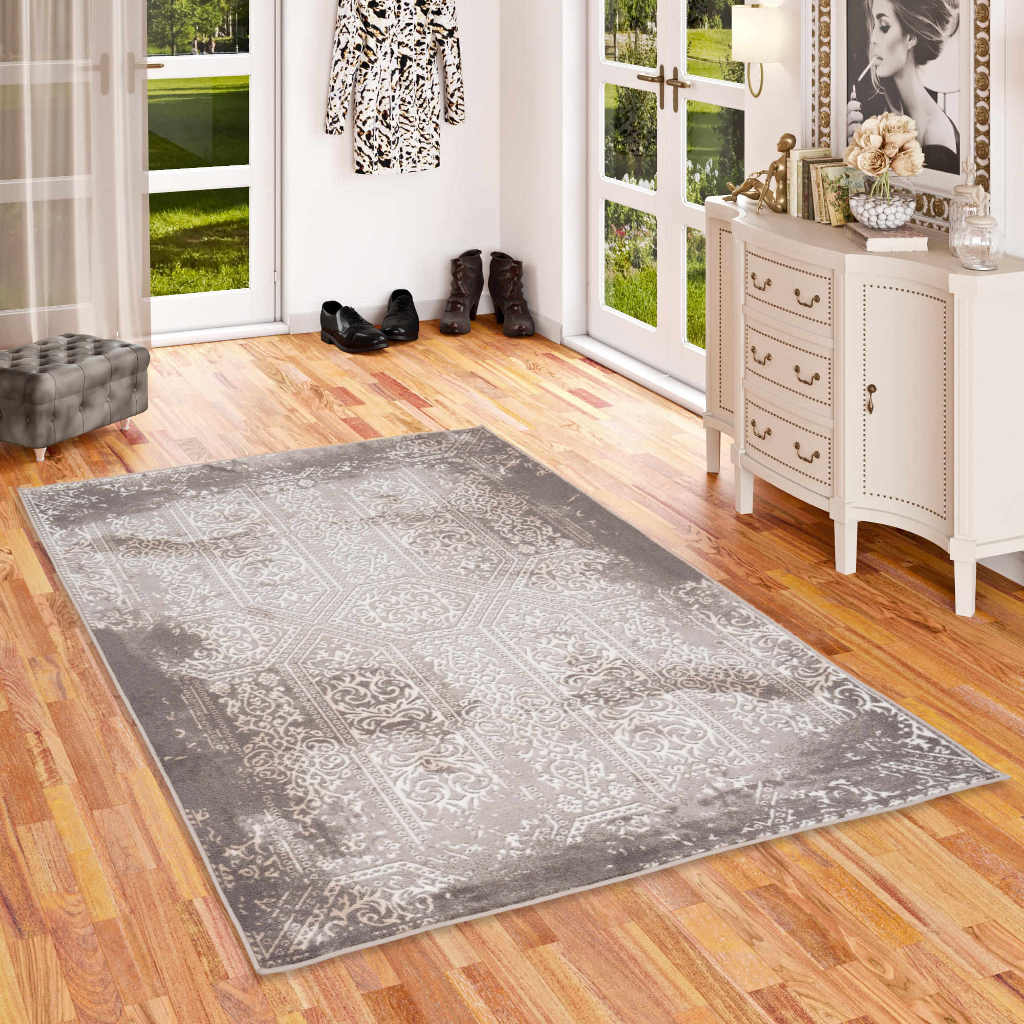 DESIGNER TEPPICH TAWIRA VINTAGE KLASSIK - Silberfarben, Textil (160/230cm) - Pergamon