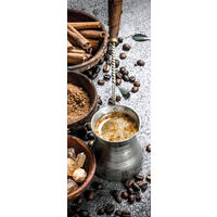 GLASBILD 30x80 cm Küche Kaffee modern - Anthrazit, Glas (30/80cm) - artissimo