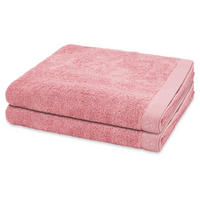 DUSCHTUCH Doubleface Stripes 2er-Set - Rosa, Textil (70/140cm) - Ross