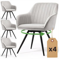 DREHSTUHL 4er-SET Grau, Schwarz 55/83/58 - Schwarz/Grau, Textil (55/83/58cm) - RAUMHIRSCH FURNITURE