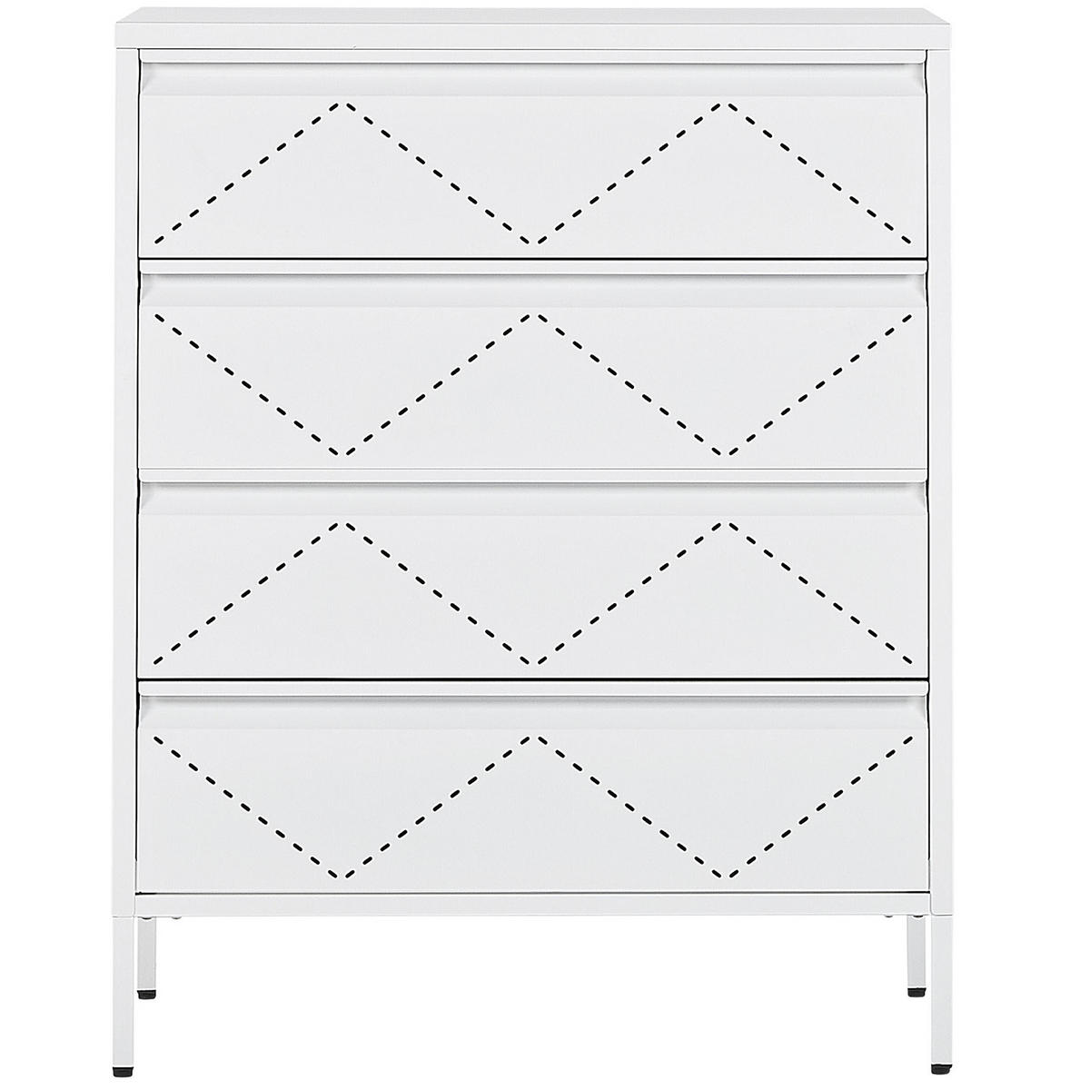KOMMODE weiß 4 Schubladen Matana - Weiß, Metall (80/102/40cm) - Beliani