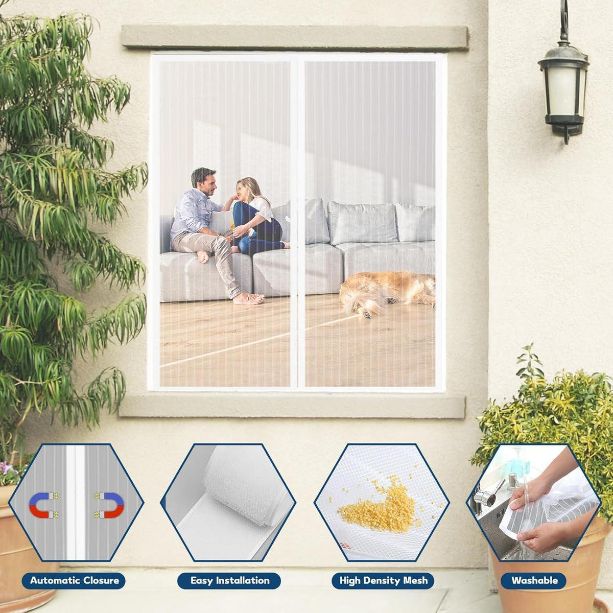 FLIEGENGITTER Fenster Magnetisch 85 x 140 cm Weiß - Weiß, Textil (23/33/5cm)