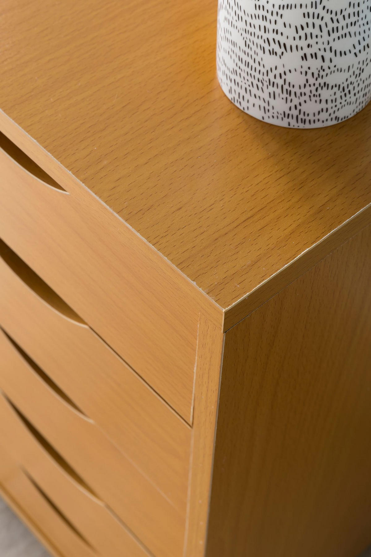 ROLLCONTAINER – Buche, 5 Schubladen, Schreibtischcontainer, Rollen - Schwarz/Braun, Holz/Kunststoff (33/64/38cm) - KADIMA DESIGN