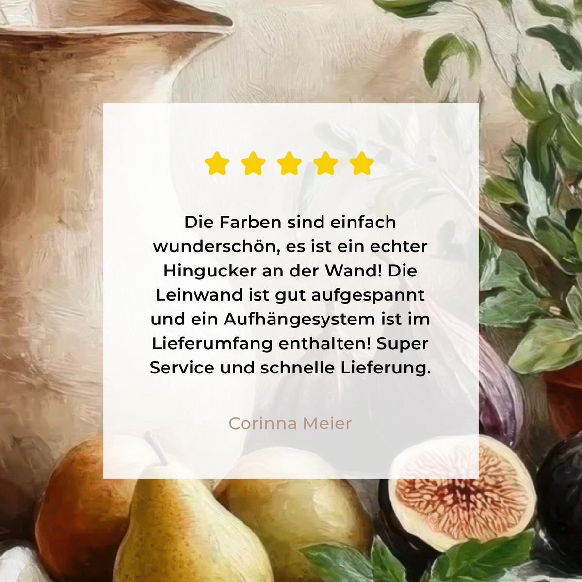 LEINWANDBILD Obst - Kräuter - Ländlich Deko Groß 90x90 cm - Naturfarben, Textil (90/90cm) - MuchoWow