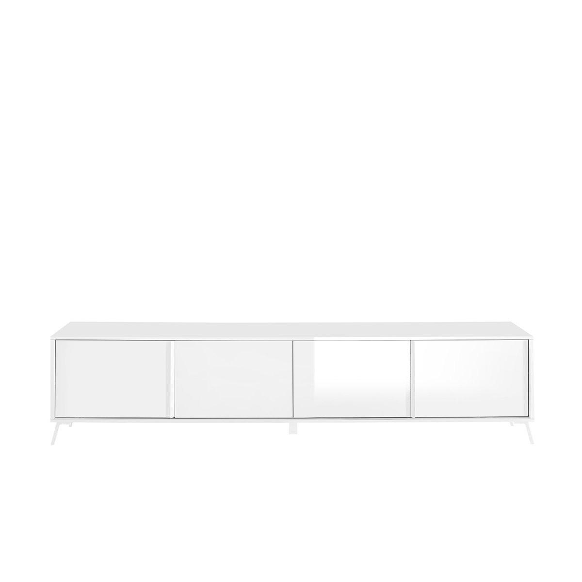 TV-MÖBEL mit 4 Türen L205 cm - City - Weiß, Holzwerkstoff (40/48/205cm) - Calicosy