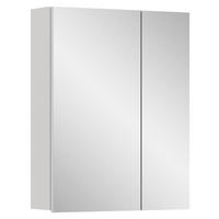 SPIEGELSCHRANK Vira Bad in weiß Melamin und weiß hochglanz B/H/T: 60x77x18 cm - Weiß, Holz (60/77/18cm)