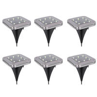 LED Solarlampe AUSSENLEUCHTE Edelstahl Silber 6er Set - Silberfarben, Metall (10/10/13cm) - Globo Lighting