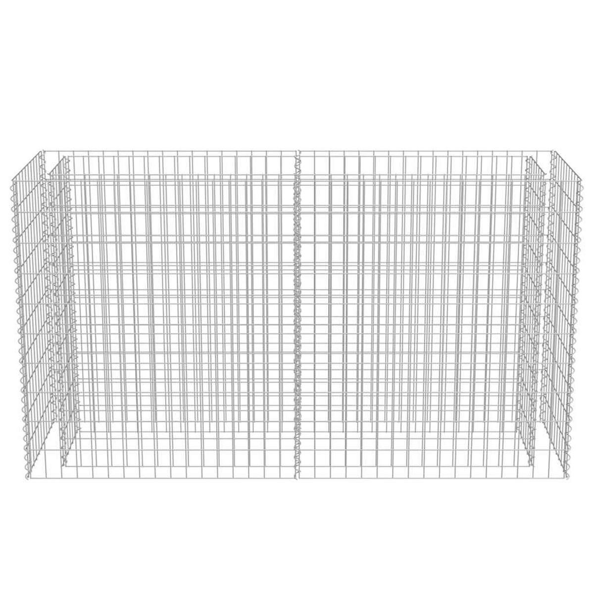 HOCHBEET aus Gabionen ROON aus Stahl 180x50x100 cm - Silberfarben, Metall (180/100/50cm) - DELUKE