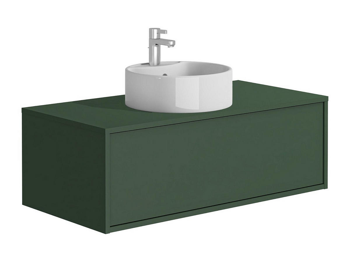 EINZELWASCHTISCH - 94 cm x 47 cm - Holz, Platte - Grün - TEANA - Grün, Holz (94/32/47cm) - Vente-Unique