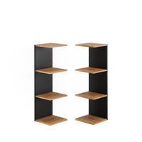WANDREGAL Paolo Anthrazit 30 x 95 cm 2er Set - Anthrazit/Eiche Wotan, Holzwerkstoff (30/95/28cm) - Vicco