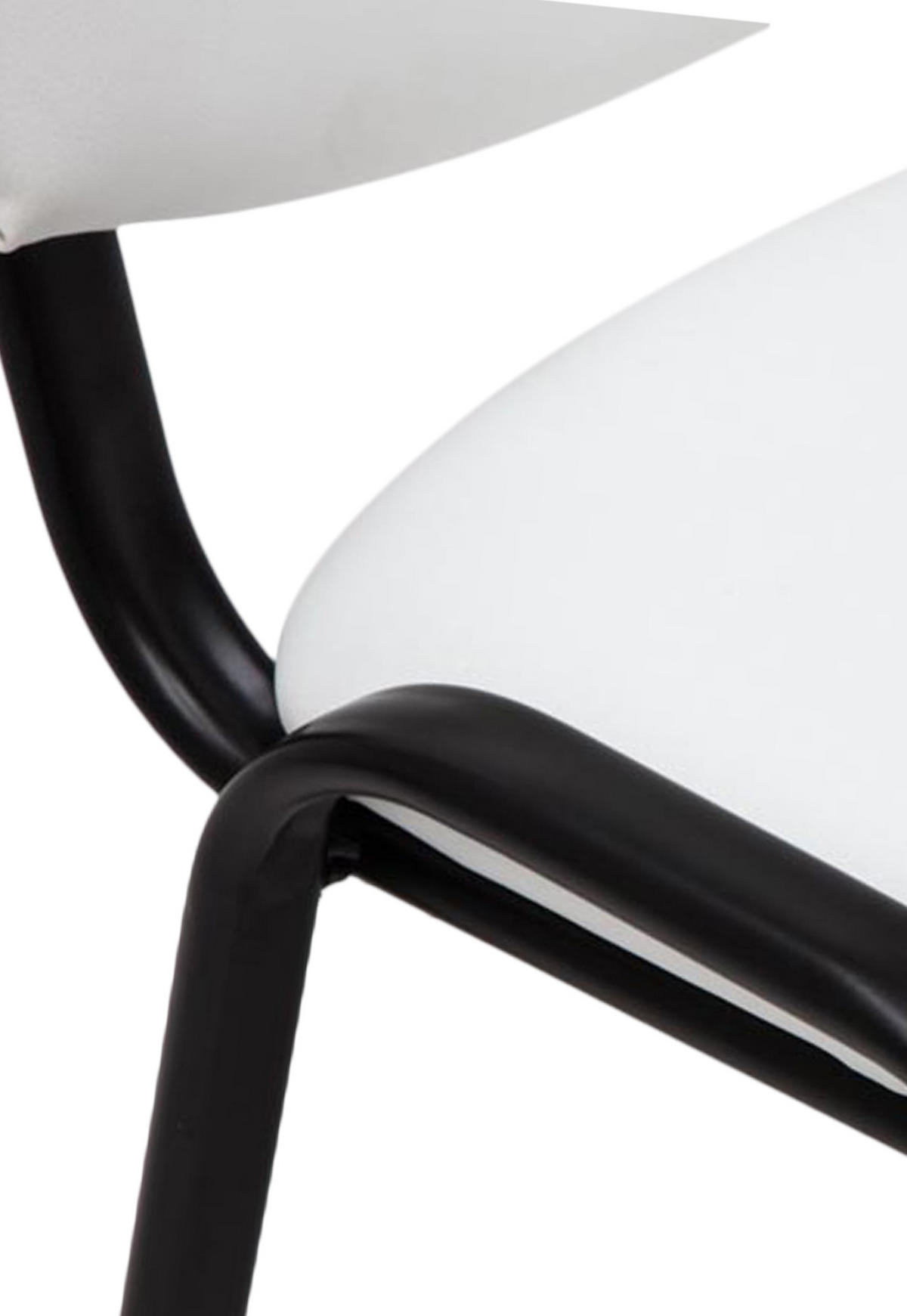 BESUCHERSTUHL Lederlook weiß - Schwarz/Weiß, Textil/Metall (53/83/53cm) - CLP