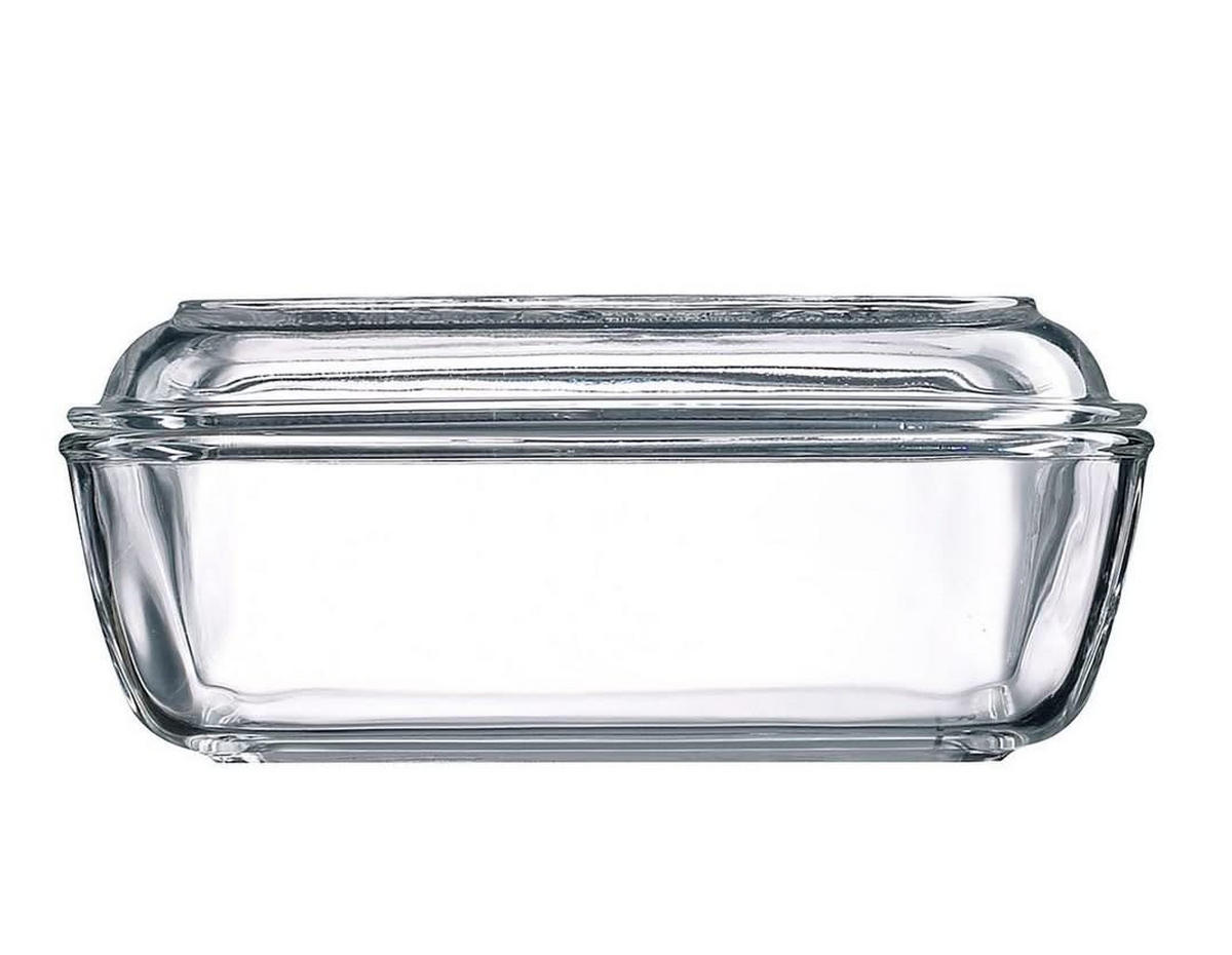 BUTTERDOSE mit Aufdruck - Glas - Transparent, Glas (11/7/17cm) - Luminarc