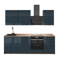 CHICINETĂ Fame-Line, Albastru închis înalt lucios/antracit, 230 cm, AP Stejar - albastru închis/antracit, compozit lemnos (230/206.8/60cm) - Vicco