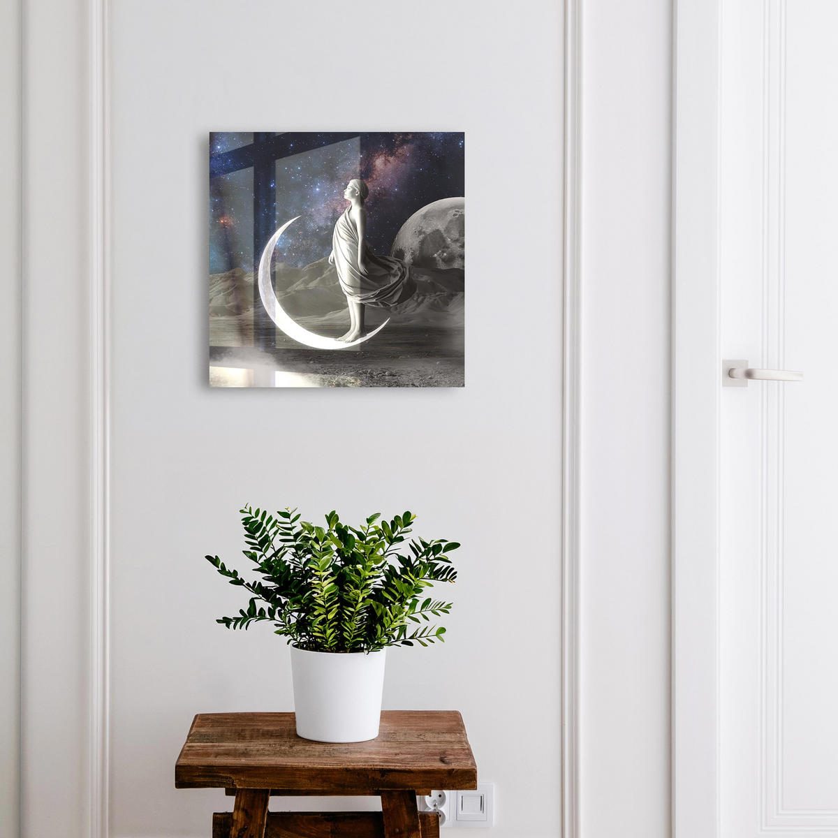 SCHLÜSSELBOX Schwarz 30x30 cm- Türöffnung nach rechts - Weltraumfantasie - Dunkelblau, Metall (30/30/5cm) - TULUP