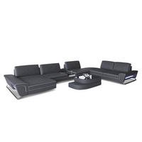 WOHNLANDSCHAFT Bari XXL - Grau, Leder (456/89/329cm) - Sofa Dreams
