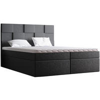 DOPPELBETT mit Matratze 180x200 Berg, Samtstoff, Bettkasten, Dunkelgrau - Dunkelgrau, Holz/Textil (180/200cm) - Emporius