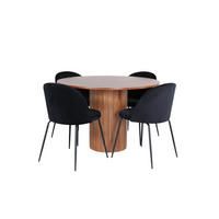 TISCHGRUPPE Schwarz - Schwarz, Holzwerkstoff (110/74/110cm) - ebuy24