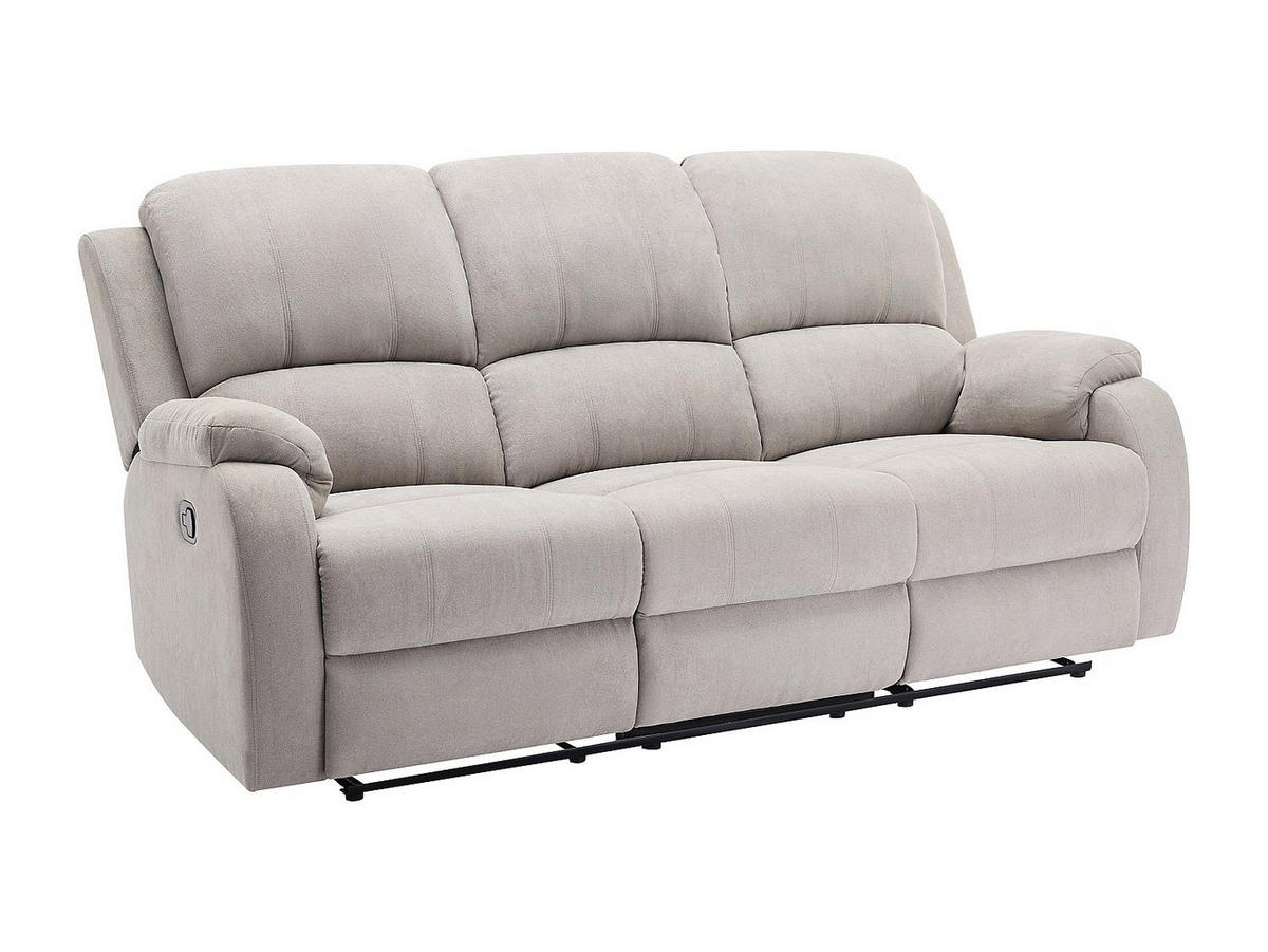 RELAXSOFA - 3 Personen - stoff - hellgrau Brody - Hellgrau, Textil (202/99/98cm) - Vente-Unique