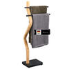 STAND-HANDTUCHHALTER, schwarz - Schwarz, Holz (37/85.5/18cm) - eluno