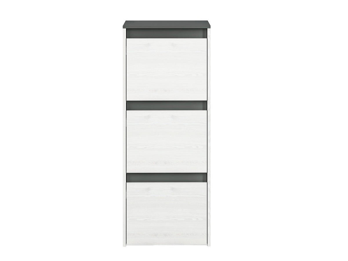 SCHUHSCHRANK – 50 cm – Hyga – Weiß / Eichefarben – Höhe 125 cm - Eichefarben/Weiß, Holzwerkstoff (50/125/34cm) - hi-markt