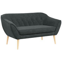 SOFA Pirs 2 Sitzer Strukture Dunkelgrau - Dunkelgrau/Braun, Holz/Textil (140/75/74cm) - MKS