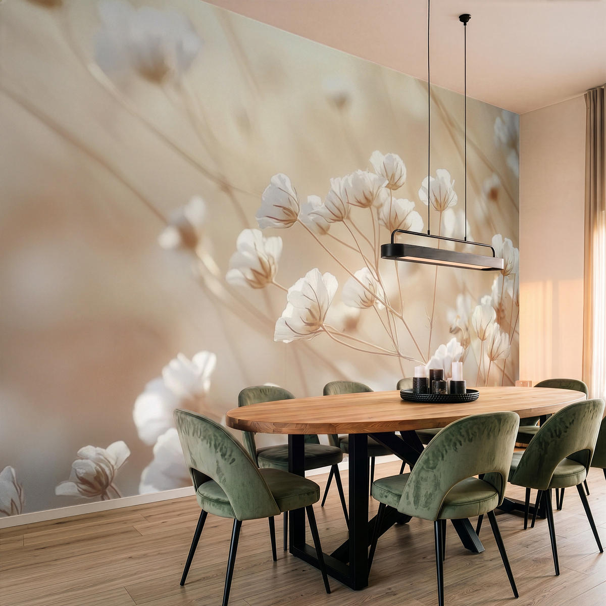 TAPETE - Wild - Blumen - Weiß - 450x280 cm - Creme, Papier (450/280cm) - OnlyWow