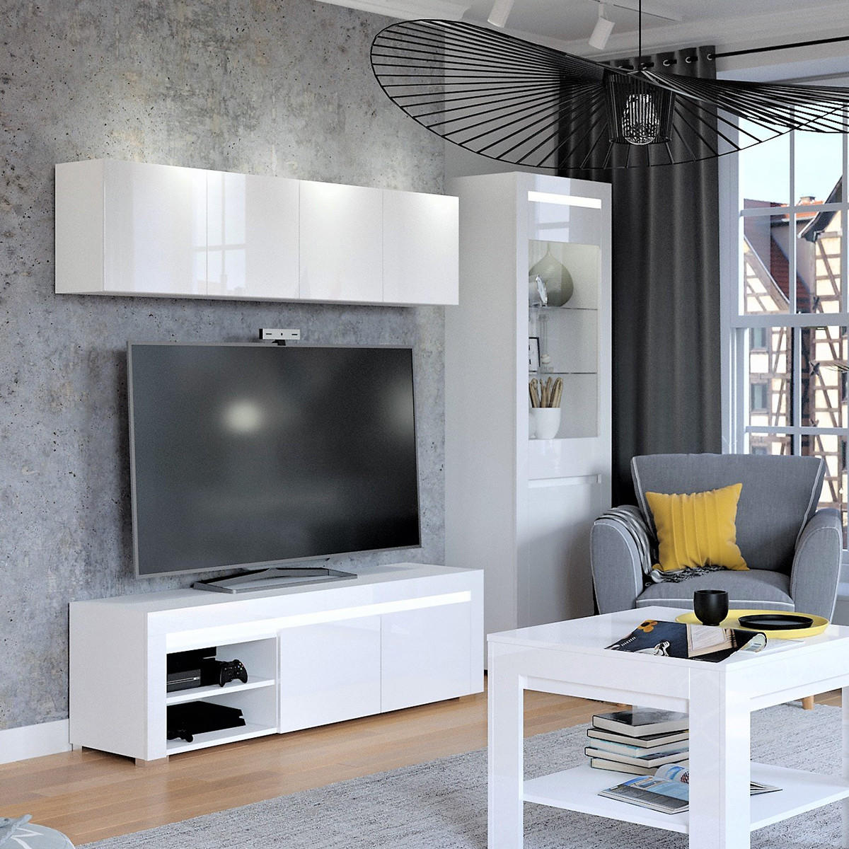 TV-MÖBEL Kasla Weiß - Weiß, Holzwerkstoff (152/47/39cm) - Petits-meubles