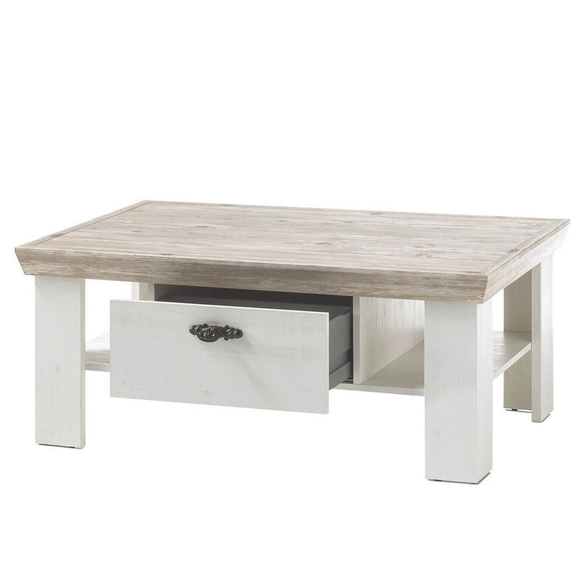 WOHNZIMMER-SET 4-TLG. Ferna-61 - Weiß, Holzwerkstoff (215/201/44cm) - Lomado