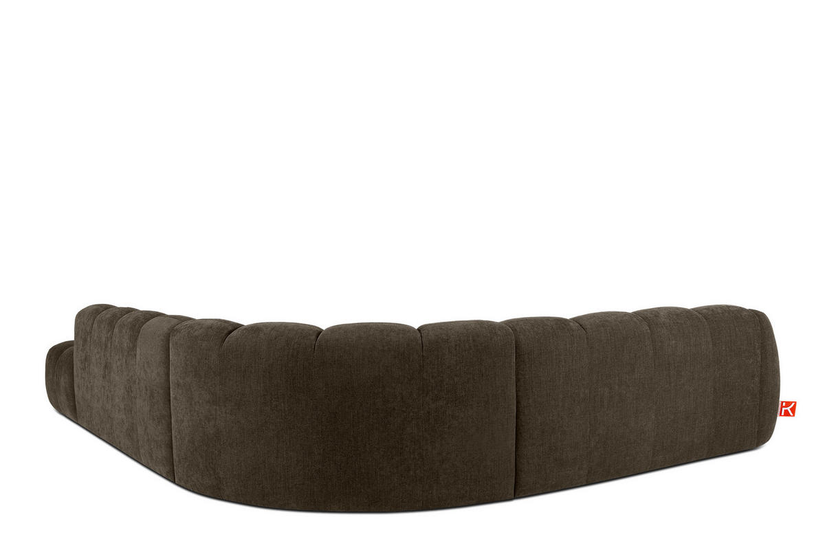 ECKSOFA RECHTS FLAVA, Braun - Braun, Holz/Holzwerkstoff (310/354cm) - KONSIMO®