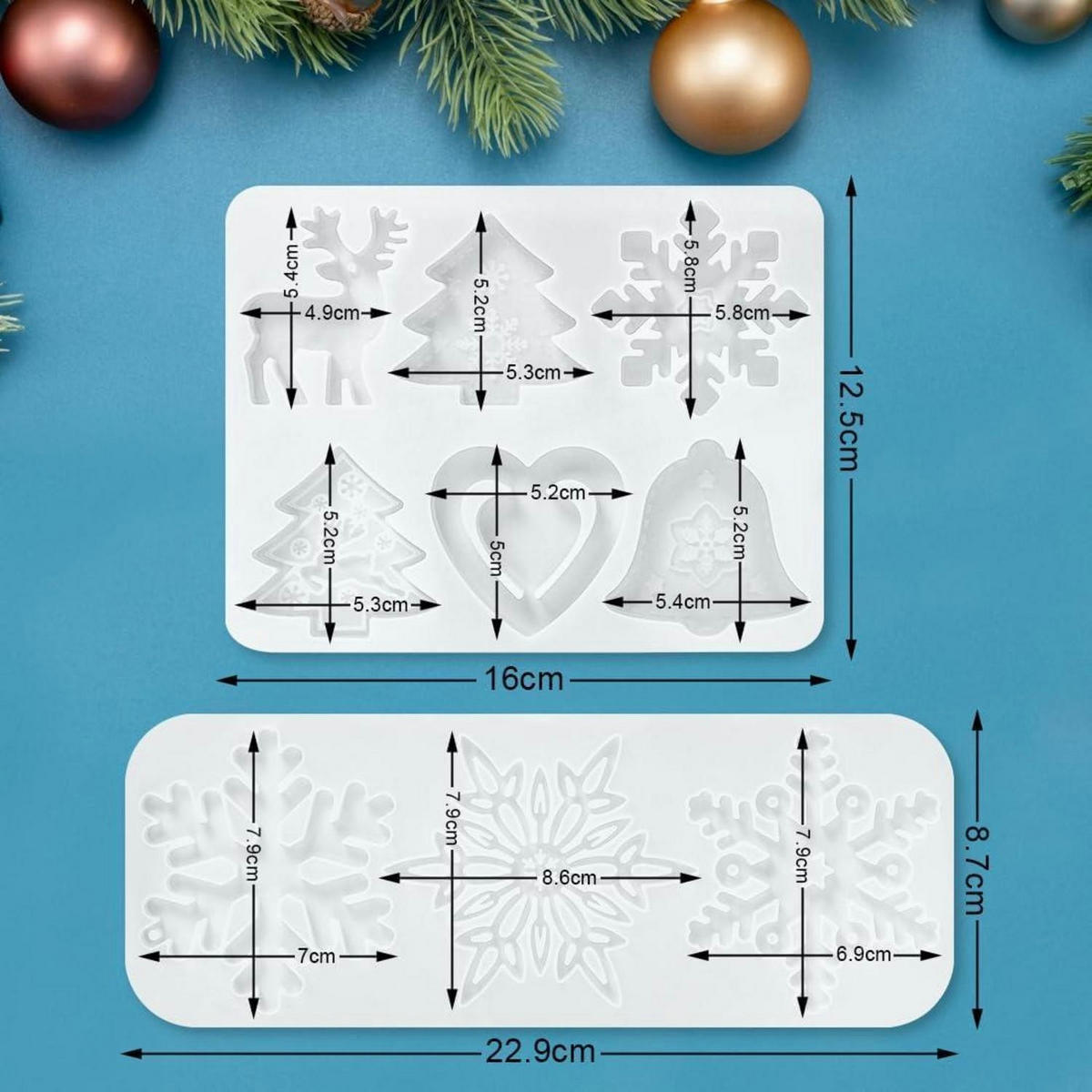 SILIKONFORM Weihnachten 2-teiliges Set - Weiß, Kunststoff